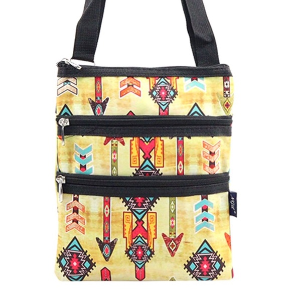 Canvas Tribal Arrow Messenger Bag - Picture 1 of 4